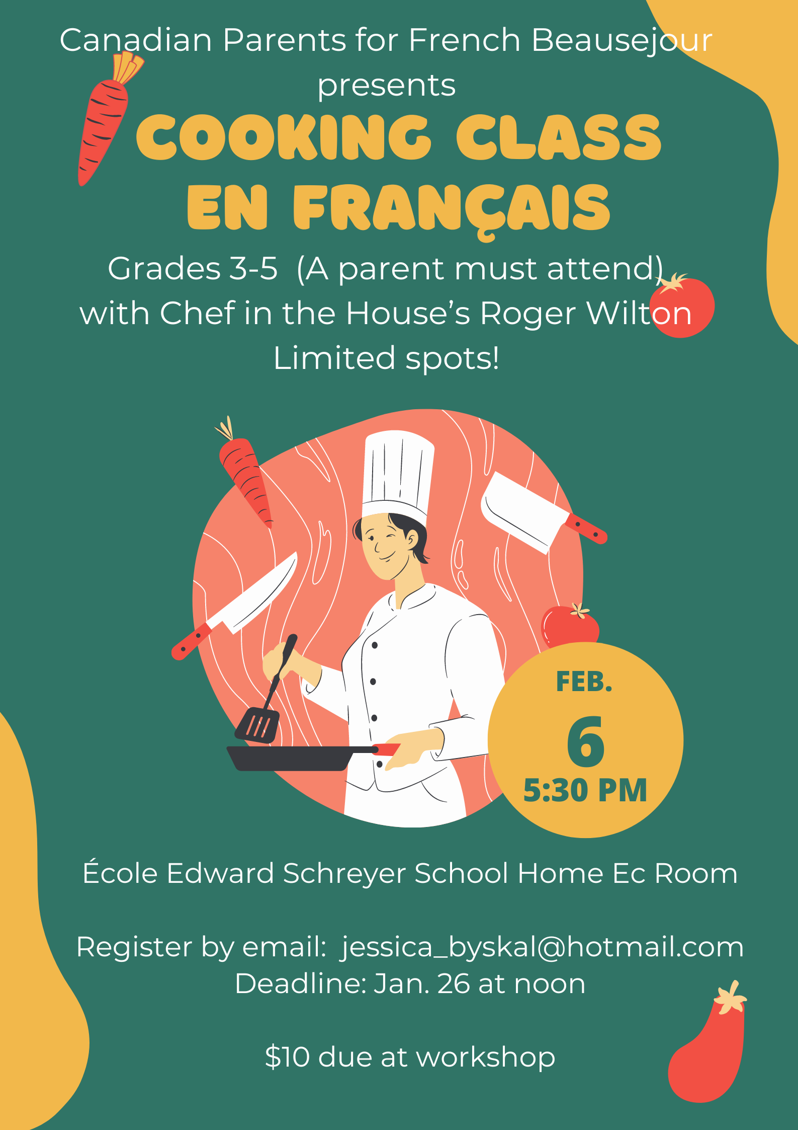 Grade 3-5 French Immersion cooking class details